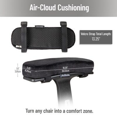 Mind Reader Air-Cloud Memory Foam Armrest Pads, Black (AREST2-BLK)