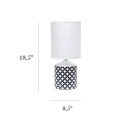 Simple Designs Fresh Prints Table Lamp, Black Coin (LT2077-COI)