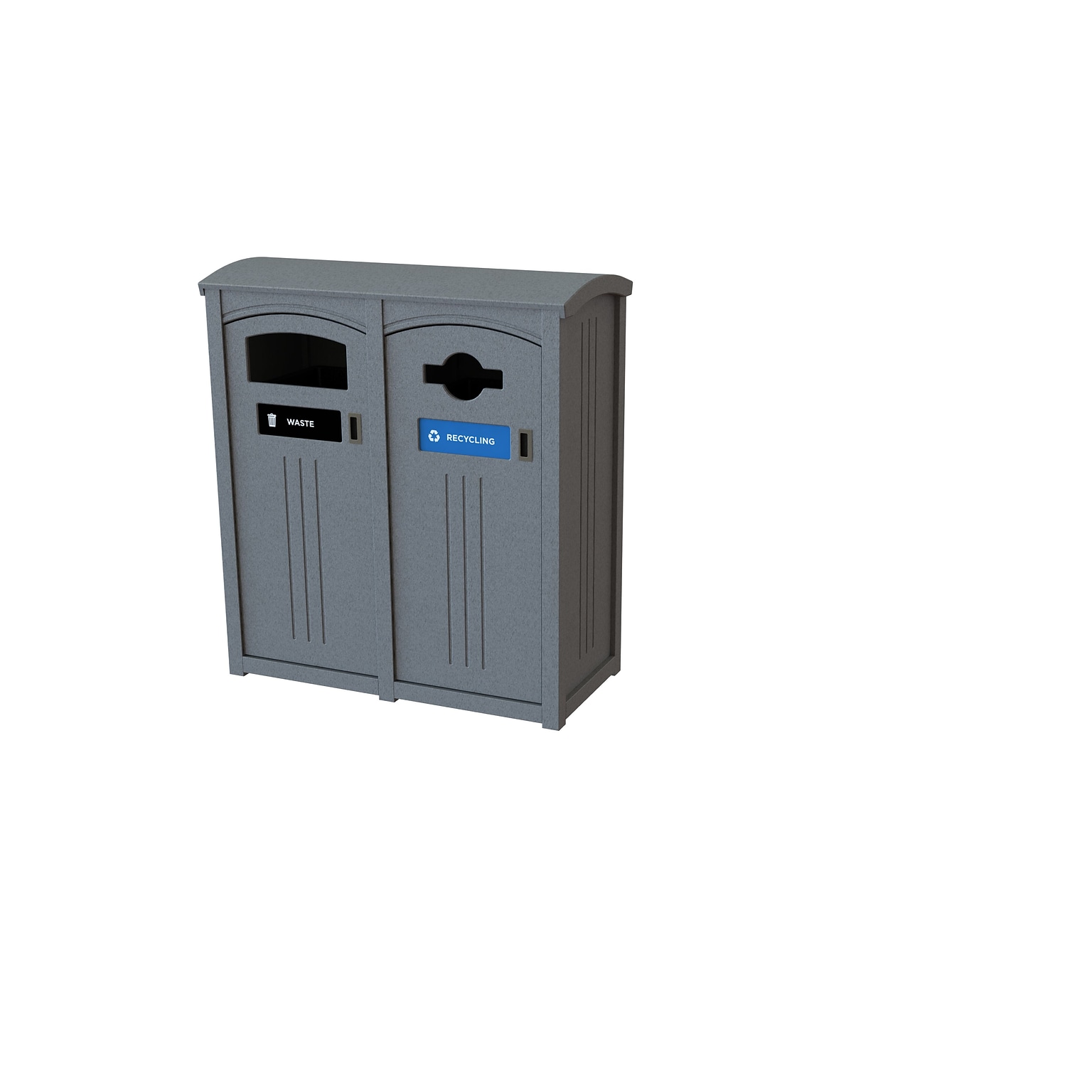 CleanRiver PD Dual-Stream Recycling Station, 70 Gallon, Gray (PD35-2-WR-GY)