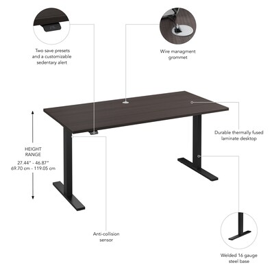Bush Business Furniture Move 60 Series 60"W Electric Height Adjustable Standing Desk, Storm Gray (M6S6030SGBK)