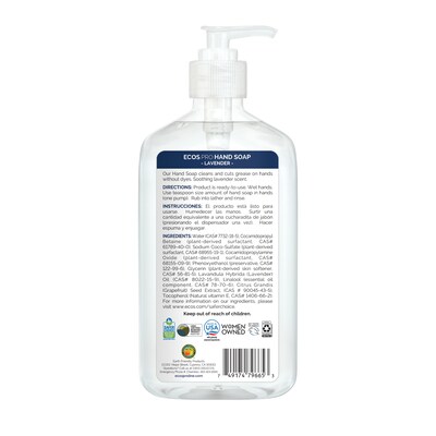 ECOS PRO Liquid Hand Soap, Lavender Scent, 17 Oz. (PL9665/6X)