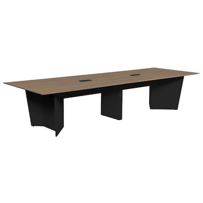 Regency Array 144W x 48D Conference Table with Grommet, Noble Oak/Black (ACT14448NOBK)