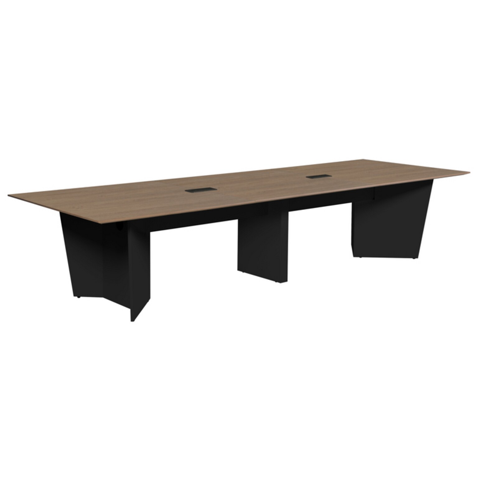 Regency Array 144W x 48D Conference Table with Grommet, Noble Oak/Black (ACT14448NOBK)