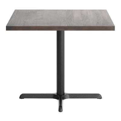 Flash Furniture Bennett Square Shaped Wooden Commercial Indoor Table, 36" x 36", Dark Brown Top/Black Base (GSFSQ36DBT3030)