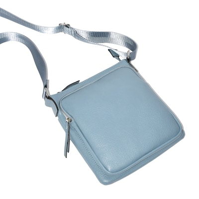 Nicci Cross-Body Bag with Front Zipper Pocket, Powder Blue (NH08-PBLU)