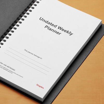 Staples 5" x 8" Weekly Planner, Black (ST60460-24)