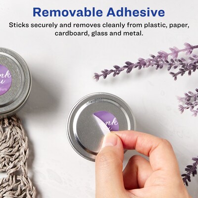 Avery Laser/Inkjet Round Multipurpose Labels, 1.25 Dia., 1500 Labels/Box (94505)