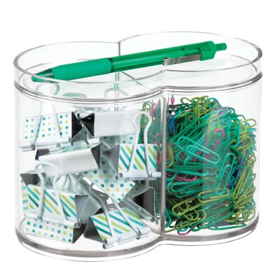 iDESIGN Stackable Plastic Dual Canister with Lid, Clear, 4/Pack  (28376M4)