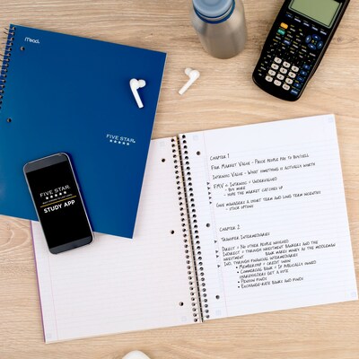 Five Star 1-Subject Notebooks, 8.5" x 11", College Ruled, 100 Sheets (06206/08076)