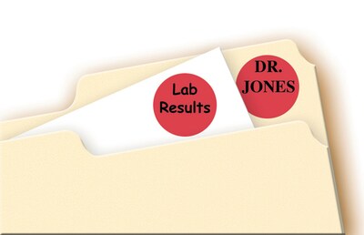 Avery Laser/Inkjet Color-Coding Labels, 3/4" Dia, Red, 1,008 Labels/Pack (5466)