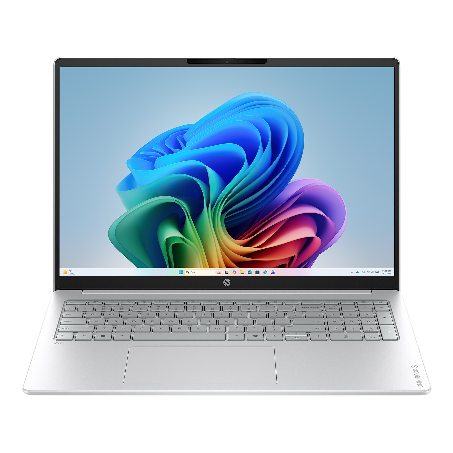 HP OmniBook 3 16 Laptop, Copilot+ PC, Snapdragon X X1-26-100, 16GB RAM, 512GB SSD, +33 Hour Battery, Windows 11 Home