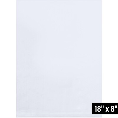 8 x 18 Flat Poly Bags, 2 Mil, Clear, 1000/Carton (PB468)