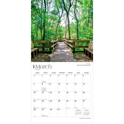 2027 BrownTrout Alabama Places 12" x 12" Monthly Wall Calendar (9798330710874)