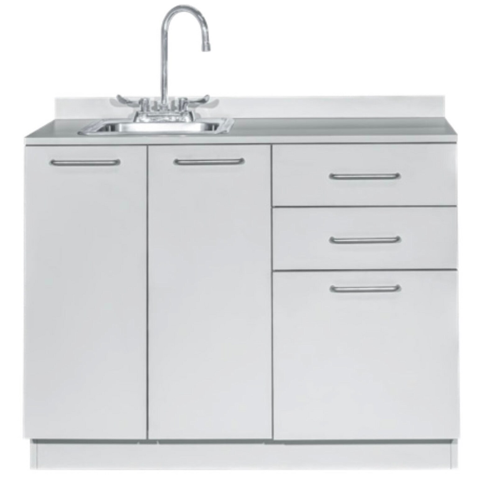 Viva Comfort 36.75H x 42W Exam Room Medical Cabinet With Sink, 2-Doors, 3-Drawers, Gray (ADIME902-BASE-42-LS-GRY-MK)