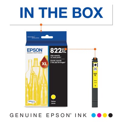 Epson T822XL Yellow High Yield Ink Cartridge (T822XL420-S)