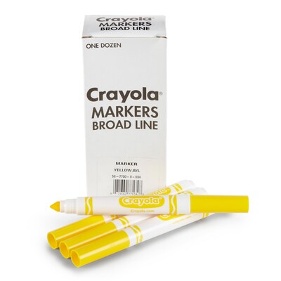 Crayola Bulk Markers, Conical Tip, Yellow, 12/Pack, 3 Packs/Bundle (BIN587700034-3)