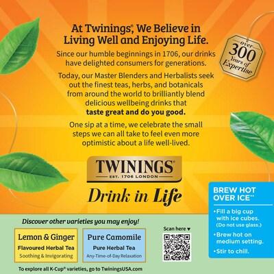 Twinings Pure Peppermint Herbal Tea, Keurig® K-Cup® Pods, 24/Box (TNA85813)