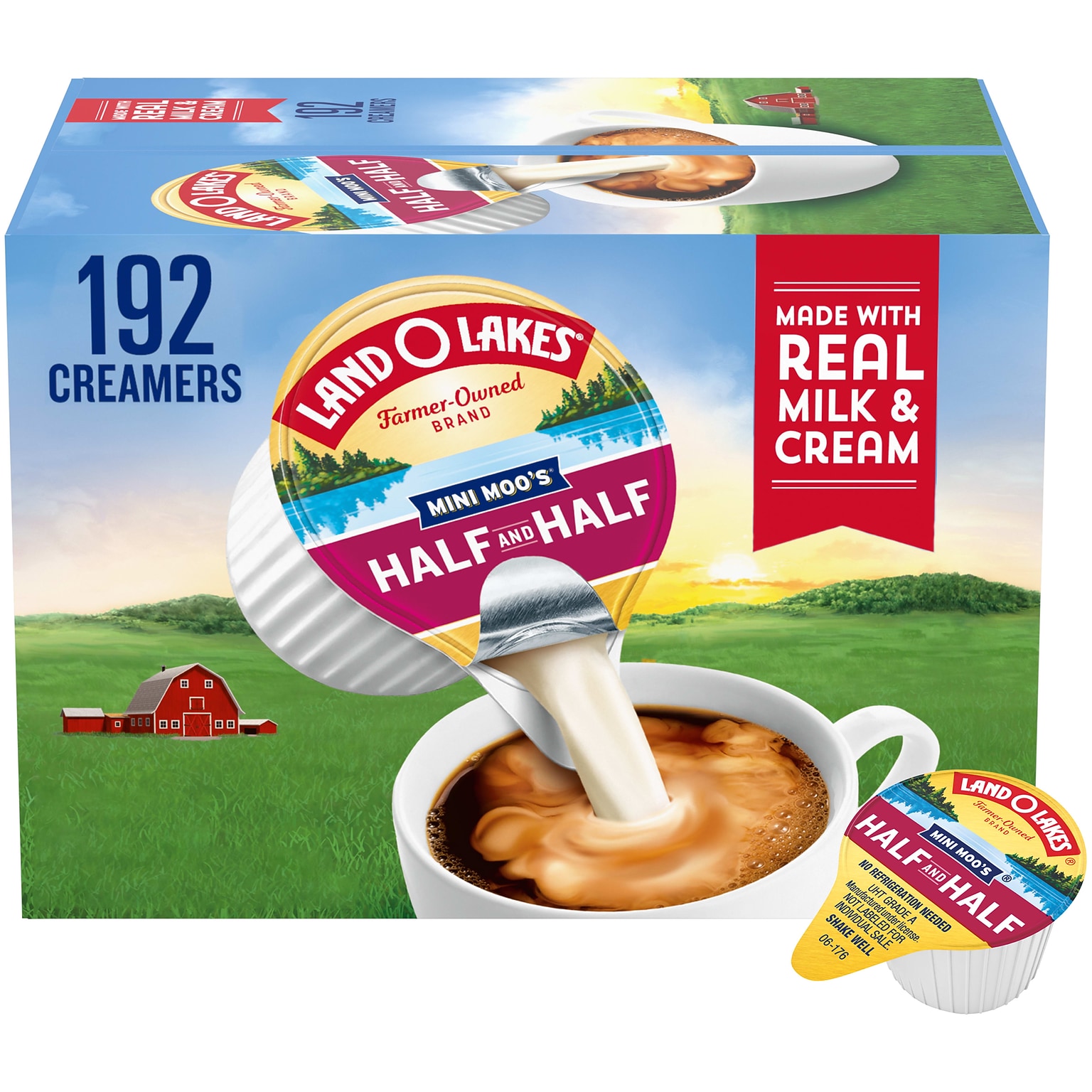 Land OLakes Mini-Moos Half and Half Liquid Creamer, 0.28 oz., 192/Carton (ORG100718)