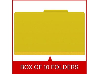 Medical Arts Press Pressboard Classification Folder, 1 Divider, 2" Expansion, Legal Size, Yellow, 10/Box