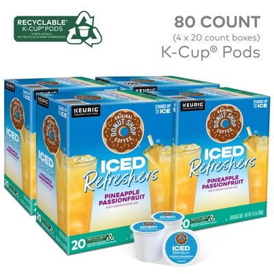 The Original Donut Shop Iced Refreshers Pineapple Passion Fruit, Keurig® K-Cup® Pods, 80/Carton (500