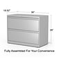 Quill Brand® Commercial 2 File Drawers Lateral File Cabinet, Locking, Gray, Letter/Legal, 36"W (20298D)