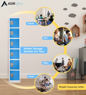 AdirOffice 72'' 6-Tier Blue Storage Locker (629-206-BLU)