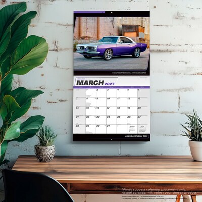 2027 BrownTrout American Muscle Cars 14" x 12" Monthly Wall Calendar, Assorted Colors (9798330712885)
