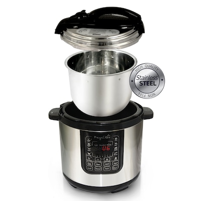 MegaChef 8-Quart Digital Electric Pressure Cooker, Silver (93799676M)