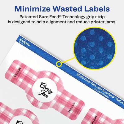 Avery Laser/Inkjet Decorative Edge Multipurpose Labels, 1-1/2" x 3-1/2", Clear, 500/Box (94122)