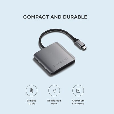 Satechi 4-Port USB-C Hub, 100W Power Delivery, Space Gray (ST-H4CPDM)