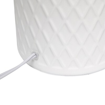 Simple Designs Touch of Chevron 17.25" LED Table Lamp, White (LT2122-WHT)