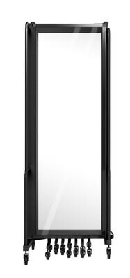 National Public Seating Robo Series 11-Panel Folding Mobile Room Divider, 72"H x 256"W, Clear Acrylic (RDB6-11CA)