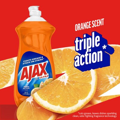 Ajax Ultra Triple Action Liquid Dish Soap, Orange Scent, 28 oz. (144678)