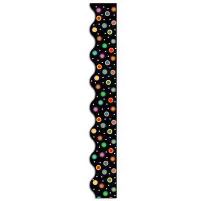Creative Teaching Press Dots on Black Wavy EZ Border, 48 Feet/Pack, 3 Packs (CTP10471-3)