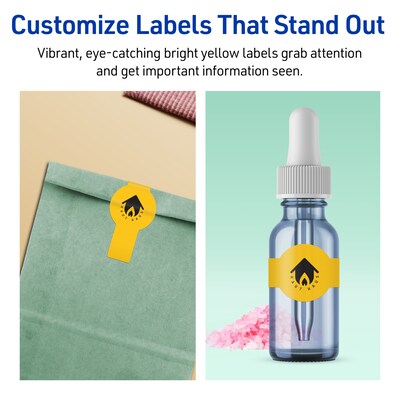 Avery Cigar Laser/Inkjet Multipurpose Labels, 1.5" x 3.5", Bright Yellow (200/Pack)