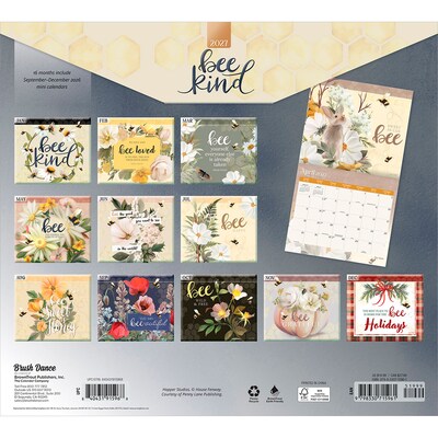 2027 BrownTrout Bee Kind 14 x 12 Monthly Wall Calendar, Assorted Colors (9798330715961)