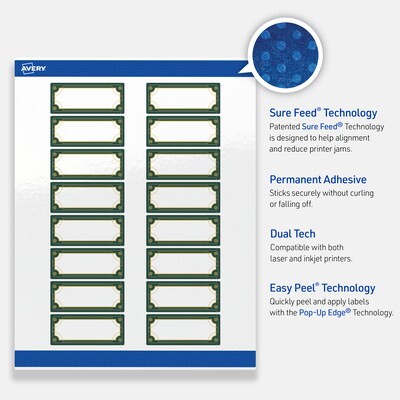 Avery Rectangle Multipurpose Labels, 1" x 2-5/8", White, 160/Pack (19479370387)