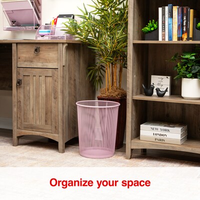 Staples Metal Mesh Trash Can, 4.4 Gallon, Dusty Pink, 3/Pack (ST63858)