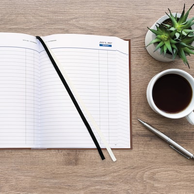 2027 Excello Brands 7.3" x 8.5" Daily Standard Planner, Paperboard Cover, Brown (CD68-CY27-BN)