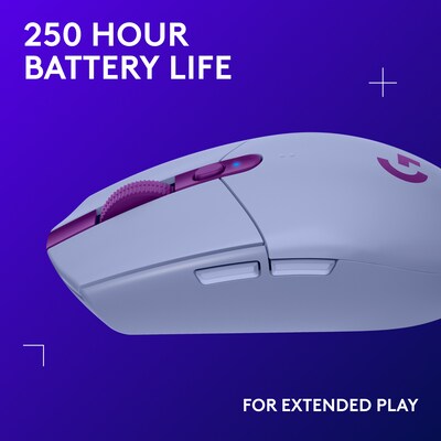 Logitech G305 Lightspeed Wireless Ergonomic Optical Gaming Mouse, Lilac (910-006020)