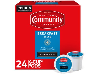 Community Coffee Breakfast Blend Coffee Keurig® K-Cup® Pods, Medium Roast, 96/Carton (5000374324CT)