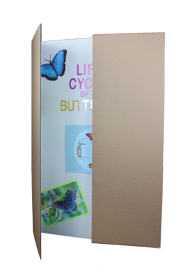 Flipside Tri-Fold Presentation Board, 36" x 48", Corrugated, Bleached White, 24/Carton (30042-24)