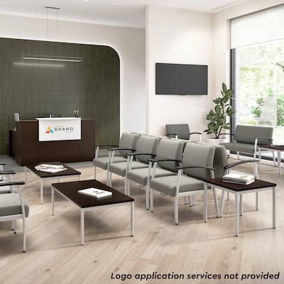 Bush Business Furniture Arrive 60"W Reception Desk with Shelf, Mocha Cherry (ARV001MR)