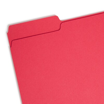 Smead Interior File Folder, 1/3-Cut Tab, Letter Size, Red, 100/Box (10267)
