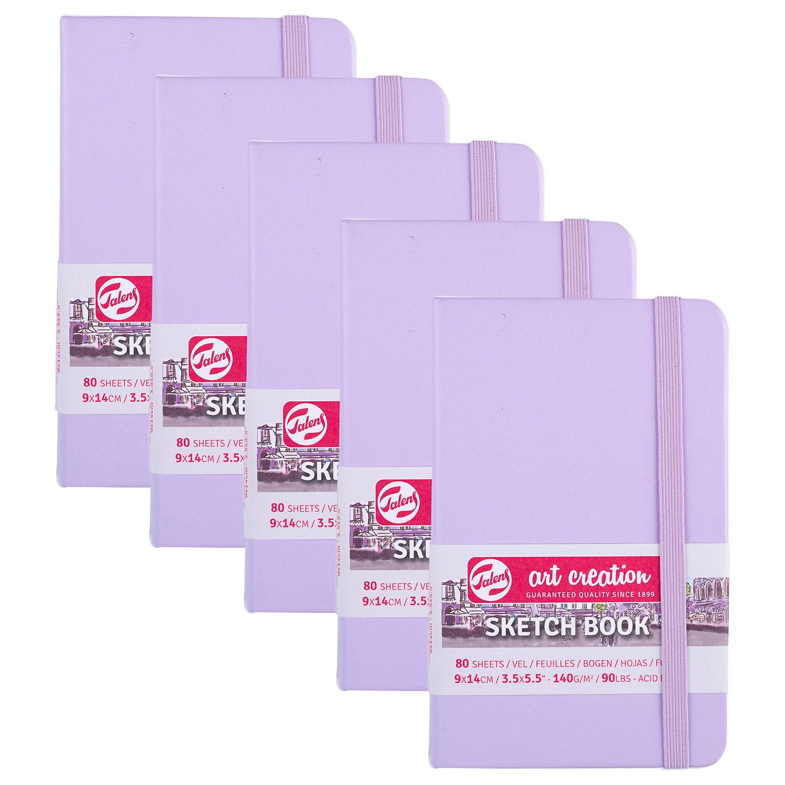 Talens Art Creation 3.5 x 5.5 Sketch Book, 80 Sheets/Book, 5/Bundle (TLN9314131M-5)