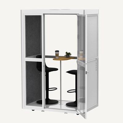 FlexiSpot WorkCube Series Sound Absorbing 2 Person Privacy Booth, White (EP2FW-KIT)