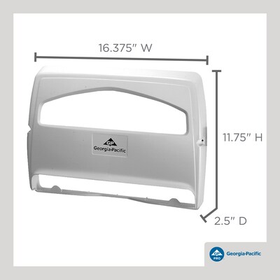 Georgia-Pacific Safe-T-Gard Toilet Seat Cover Dispenser, Half-fold, White, 10/Carton (57710)
