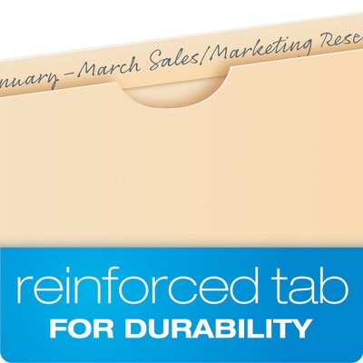 Pendaflex 10% Recycled Reinforced File Jacket, 2" Expansion, Legal Size, Manila, 50/Box (23200)