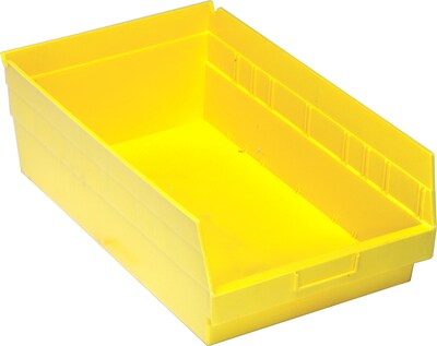Quantum Storage Systems Store-More Medium Plastic Bin, 6 x 11.13 x 17.88, Yellow, 8/Carton (QSB21