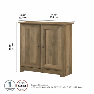 Bush Furniture Cabot 30" Storage Cabinet with 2 Shelves, Reclaimed Pine (WC31598)